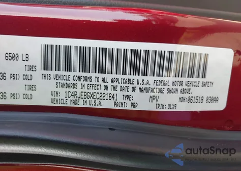 2014 Jeep Grand Cherokee Limited z USA, uszkodzony, nr VIN 1C4RJEBGXEC221641